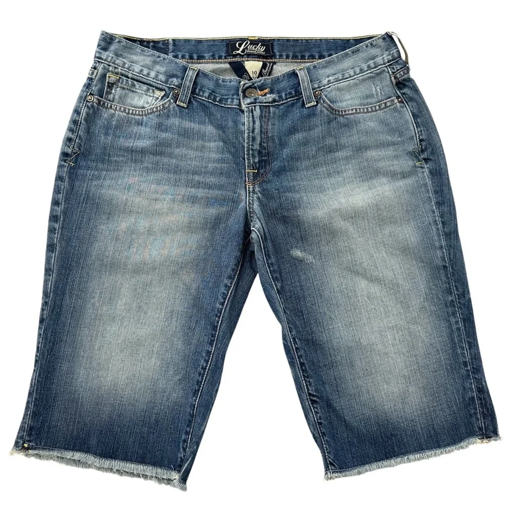 LUCKY by Gene Montesano Shorts Denim Jean Bermuda Blue ZOE Women's Size 10 / 30